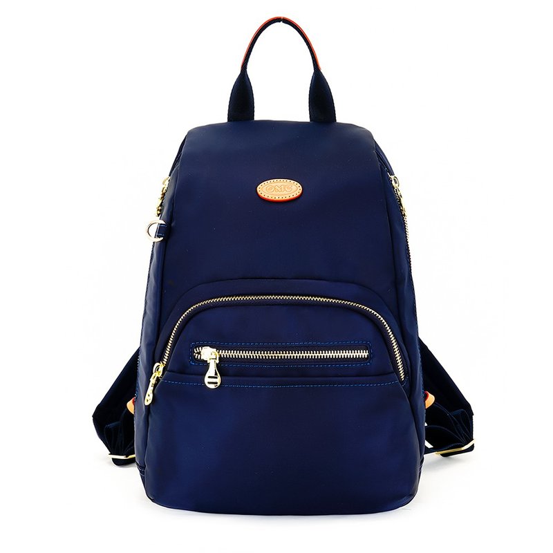 轻盈纾压双侧拉链防盗后背包(小款)-深海蓝 - 后背包/双肩包 - 尼龙 