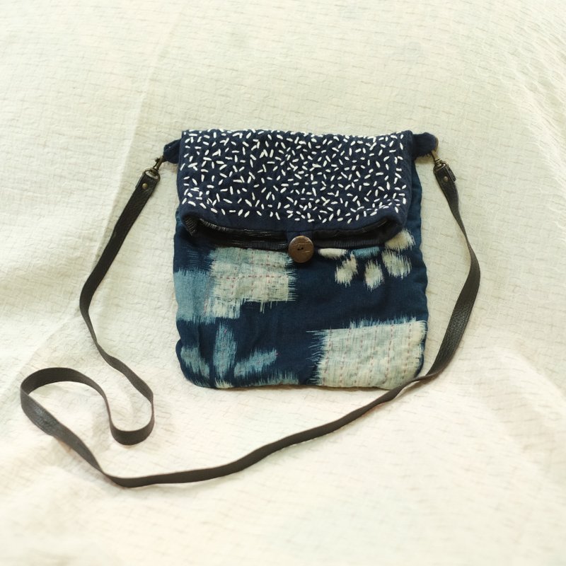 shoulder bag - 侧背包/斜挎包 - 棉．麻 蓝色