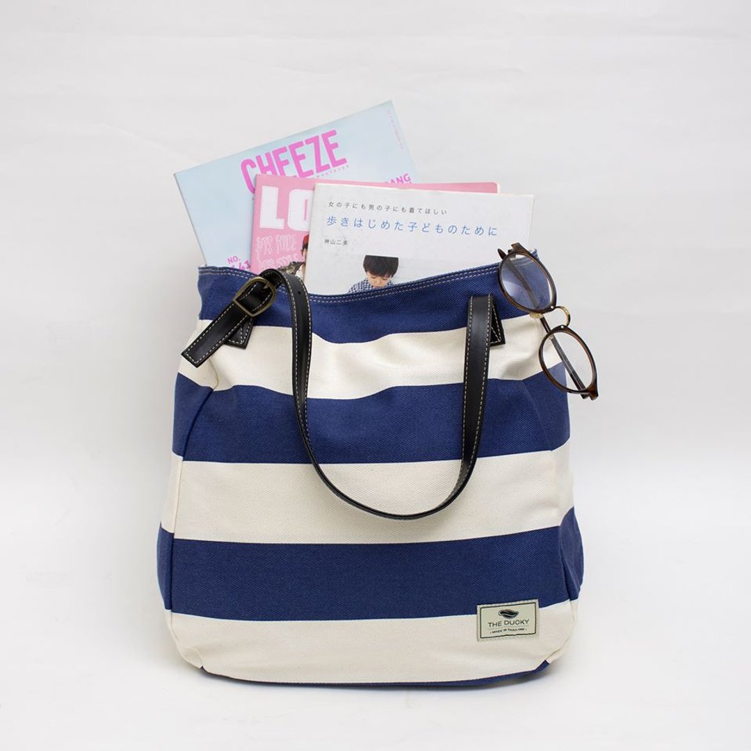 sack tote - stripes - 手拿包 - 棉 多色