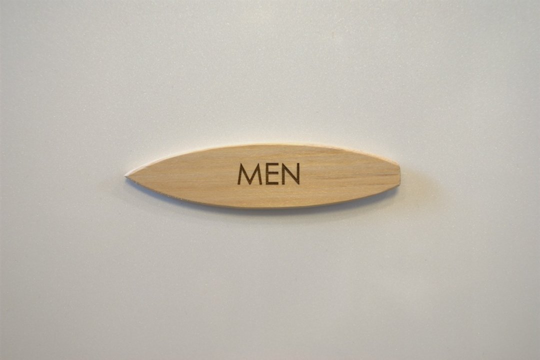Surfboard plate for men only - 墙贴/壁贴 - 木头 咖啡色