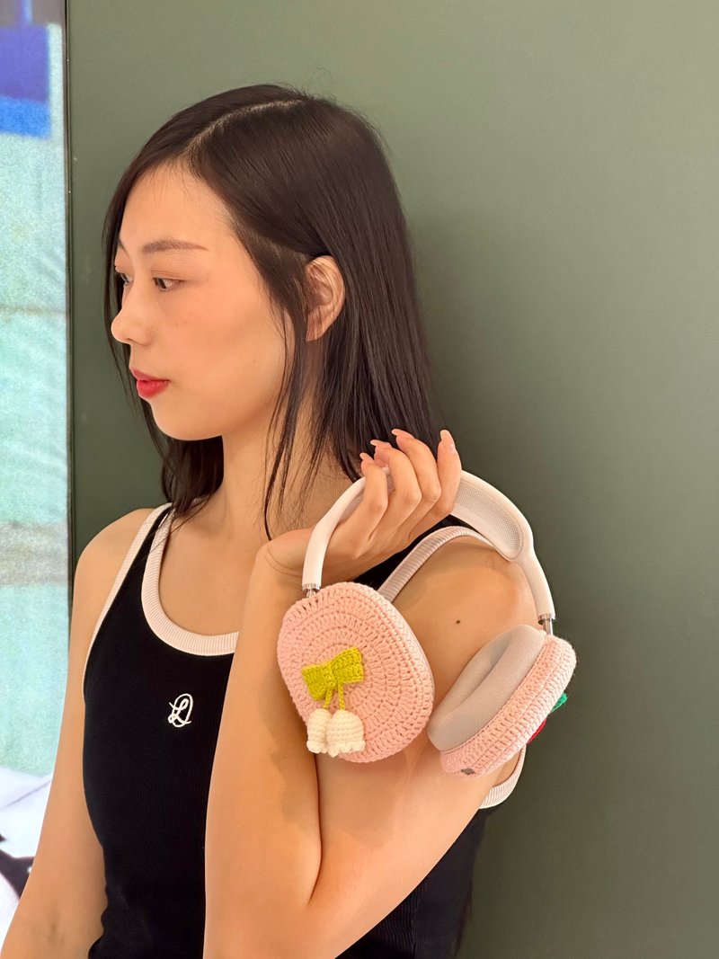 手工钩织铃兰花AirPod Max保护套原创设计索尼 XM5 头戴式耳 - 耳机 - 其他材质 