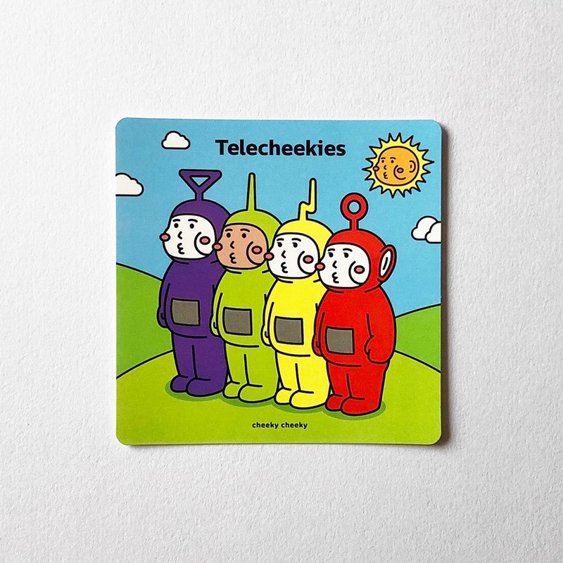 cheeky cheeky 恶搞天线宝宝 PVC防水方形贴纸 行李箱 电脑 - 贴纸 - 纸 白色