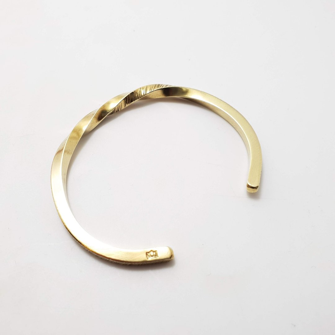 M18款-旋转斜纹-黄铜手环-御匠专属敲饰-定制敲字-手工DIY - 手链/手环 - 铜/黄铜 金色