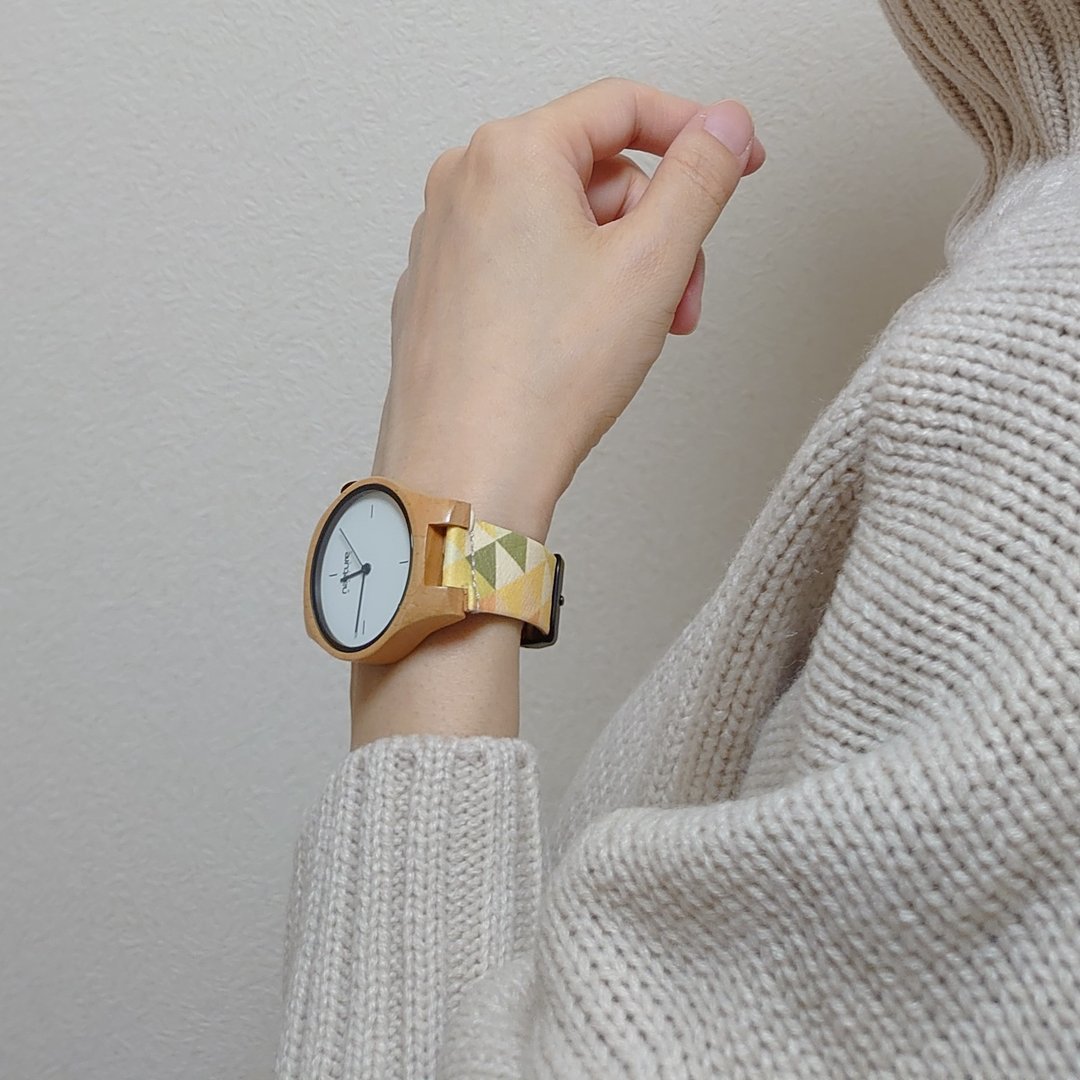 Outlet Natural vegan watch made of beech wood and cork made in Germany - 女表 - 木头 黄色