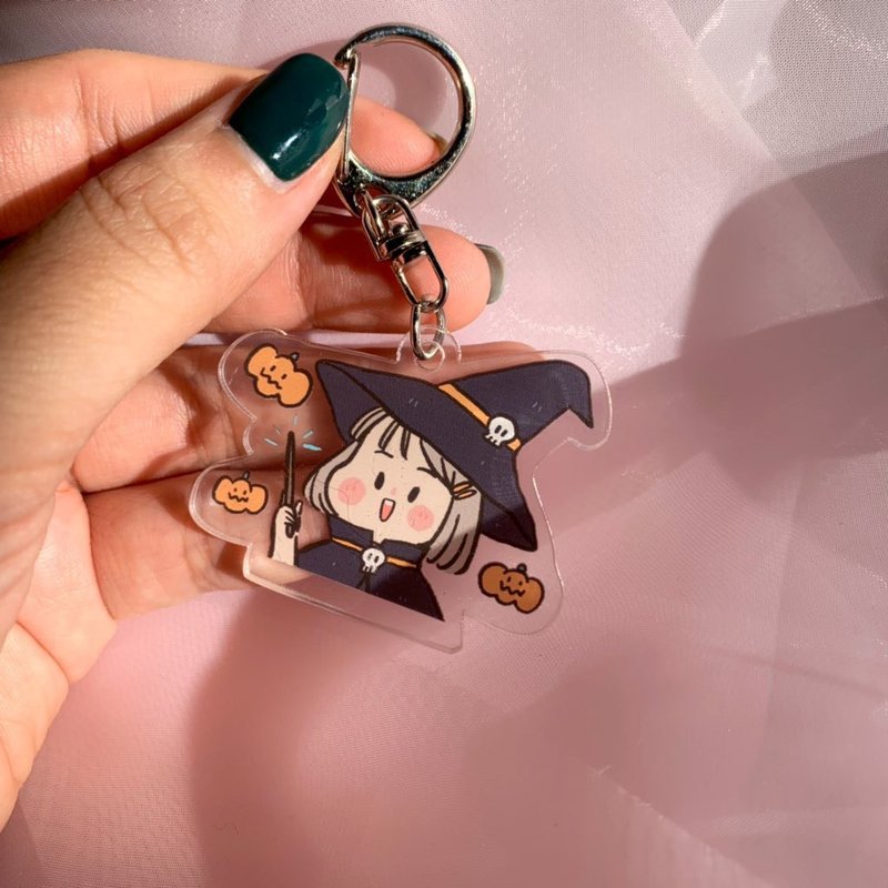 acrylic keyring witch - 钥匙链/钥匙包 - 压克力 白色