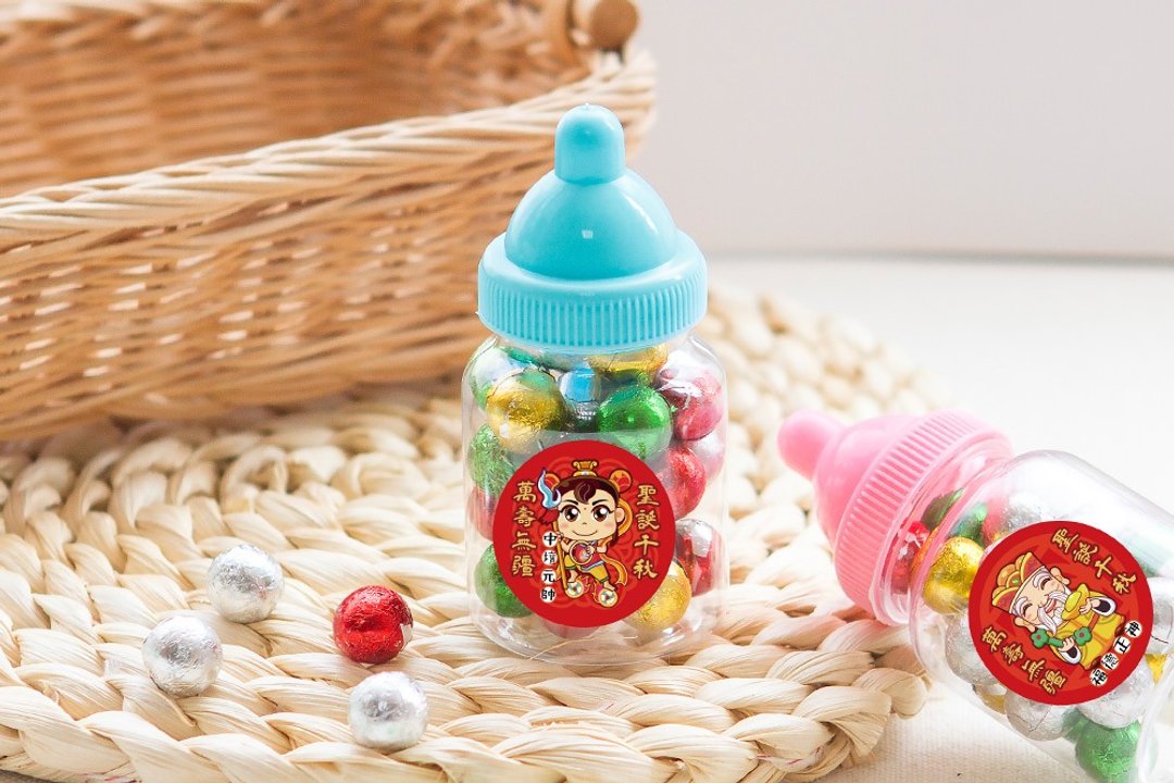 三太子 小奶瓶糖果  七彩巧克力  Q版神明祝寿 圣诞千秋 - 零食/点心 - 新鲜食材 多色