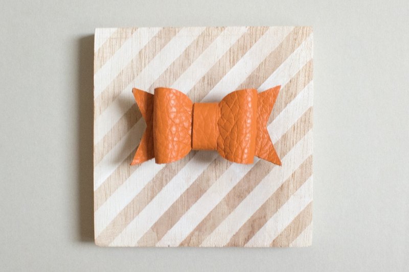 发夹 真皮 皮革 Hair Clip 复古发夹 真皮头饰 儿童发夹 - 发饰 - 真皮 橘色