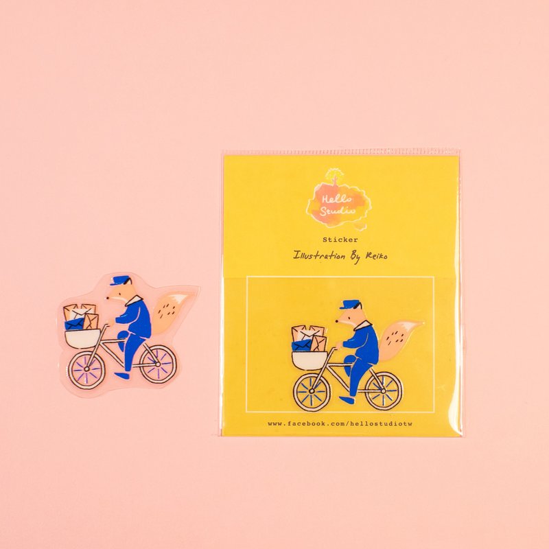 干式转印贴纸 狐狸邮便局 - 贴纸 - 纸 蓝色