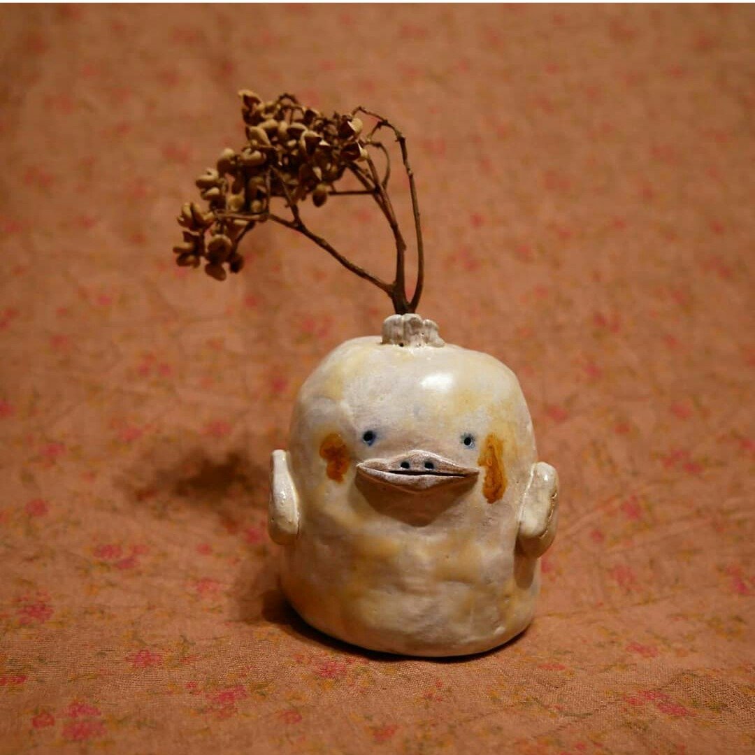 胖丁国王陶铃 小花插 - 花瓶/陶器 - 陶 