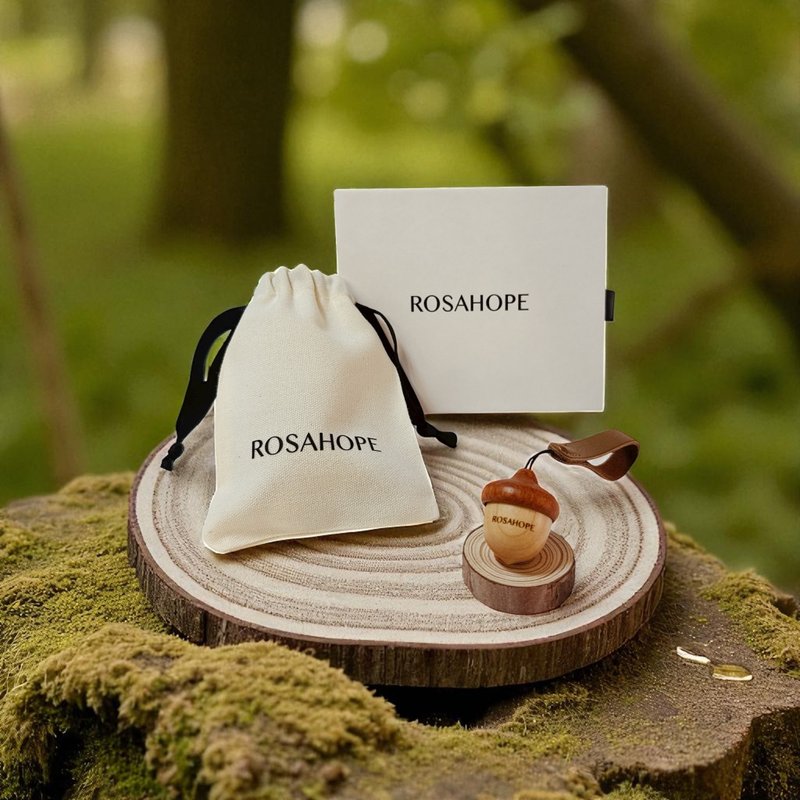 质感礼物-顶级牛皮绳原木扩香瓶(小)花梨木+2精油 可自选 - 香薰/精油/线香 - 木头 咖啡色