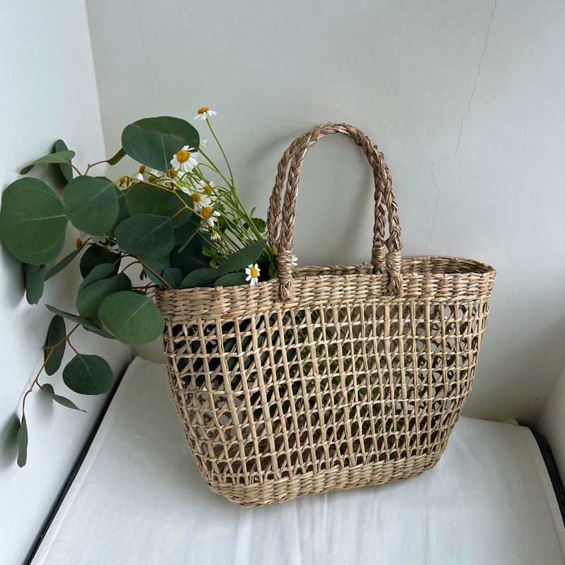 日系藤编托特包 - 收纳用品 - 其他材质 卡其色