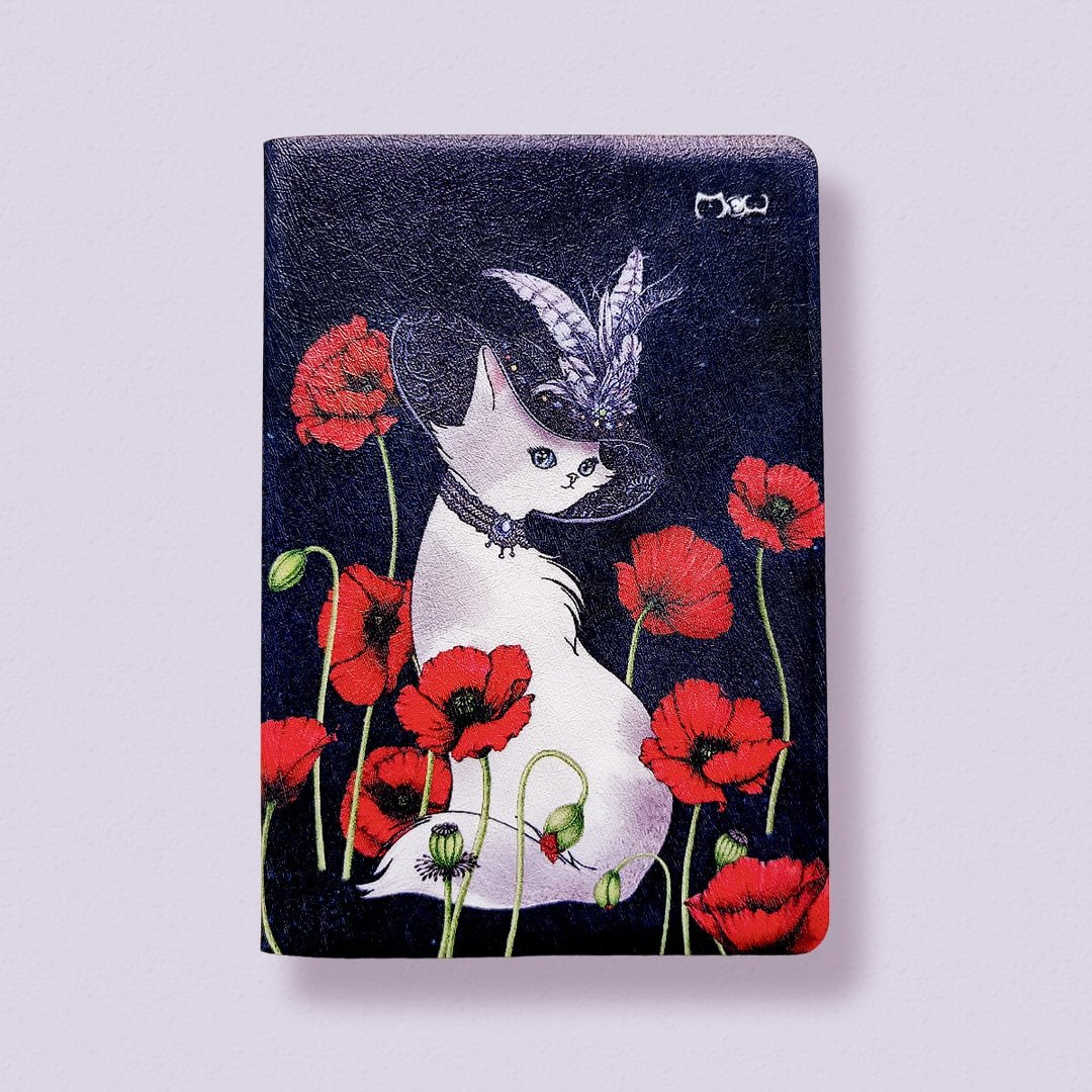 轻巧质感护照套 -  罂粟花 • 美人猫 - 护照夹/护照套 - 人造皮革 