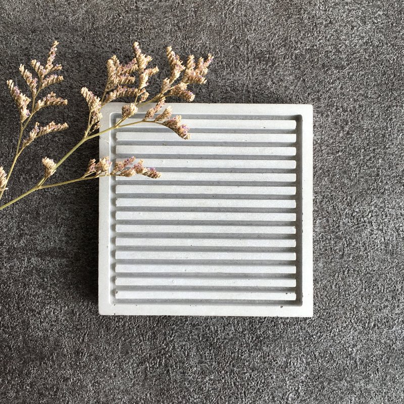 背杯杯。定制印字水泥杯垫。条纹方 - 杯垫 - 水泥 灰色