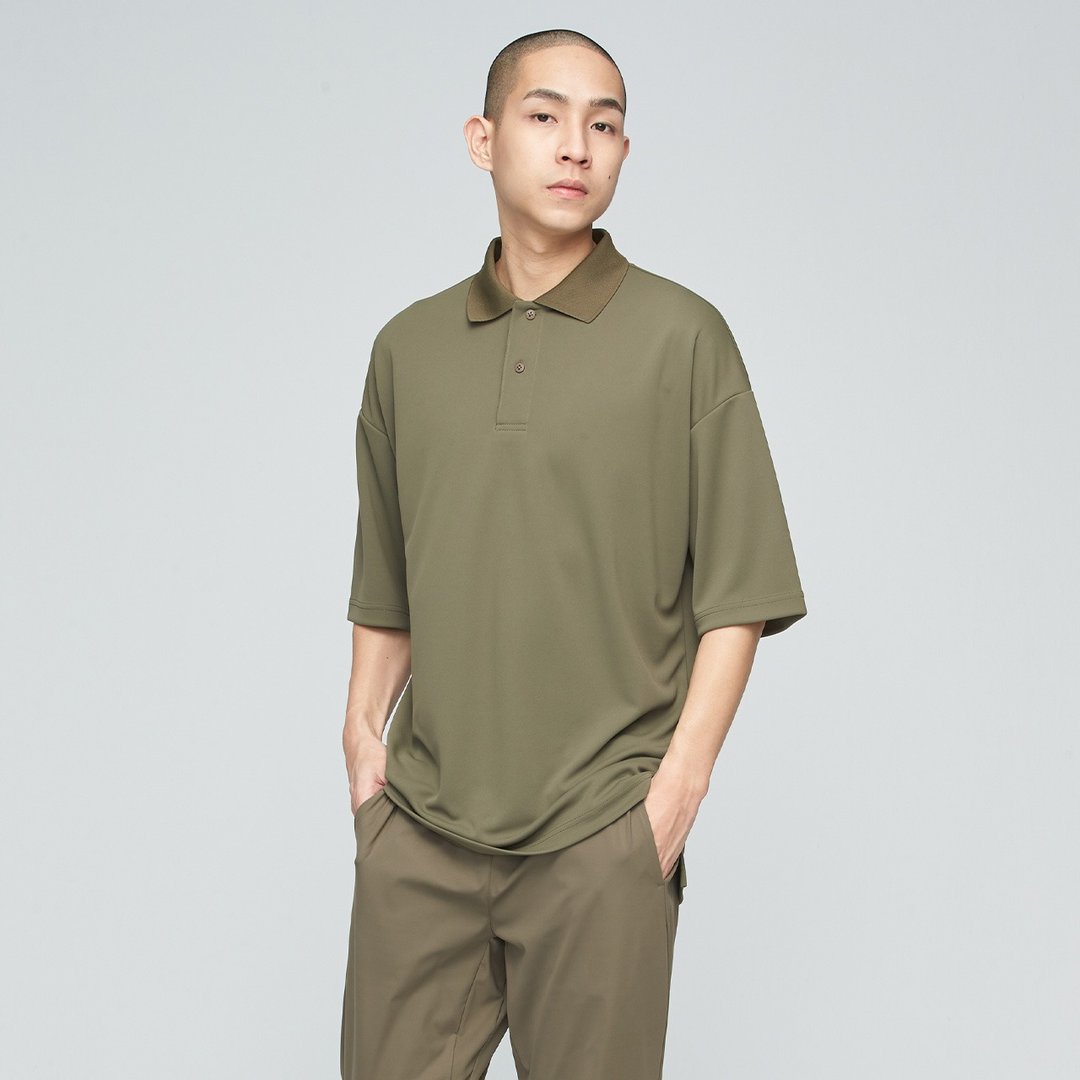 父亲节礼物/不可退换 /抗菌除臭吸排宽版 Polo 衫 (男)-瓦绿 - 男装上衣/T 恤 - 聚酯纤维 绿色