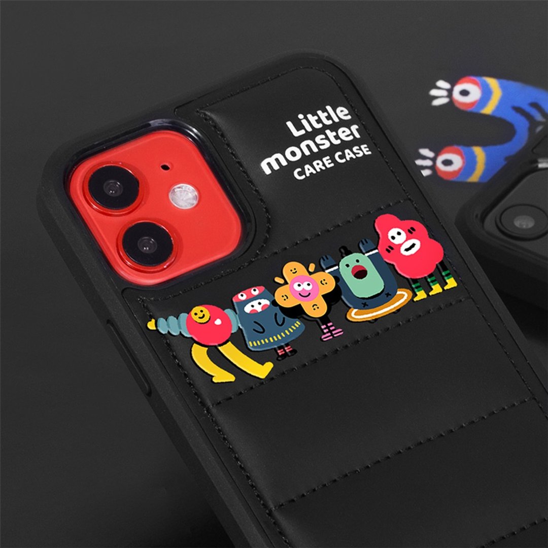 iPhone 13/12系列 羽绒造型手机壳 - 小怪兽款 - 手机壳/手机套 - 其他材质 黑色