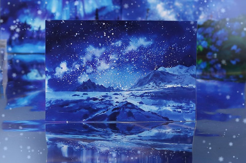 极光山影 世界の果てで出会う 絶景 PET 和紙膠帶 10米卷 巨畫幅 - 纸胶带 - 其他材质 多色