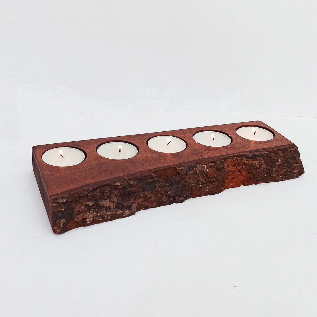 Lod wood tealight candle holder Natural wooden candlesticks 5 - 蜡烛/烛台 - 木头 黑色