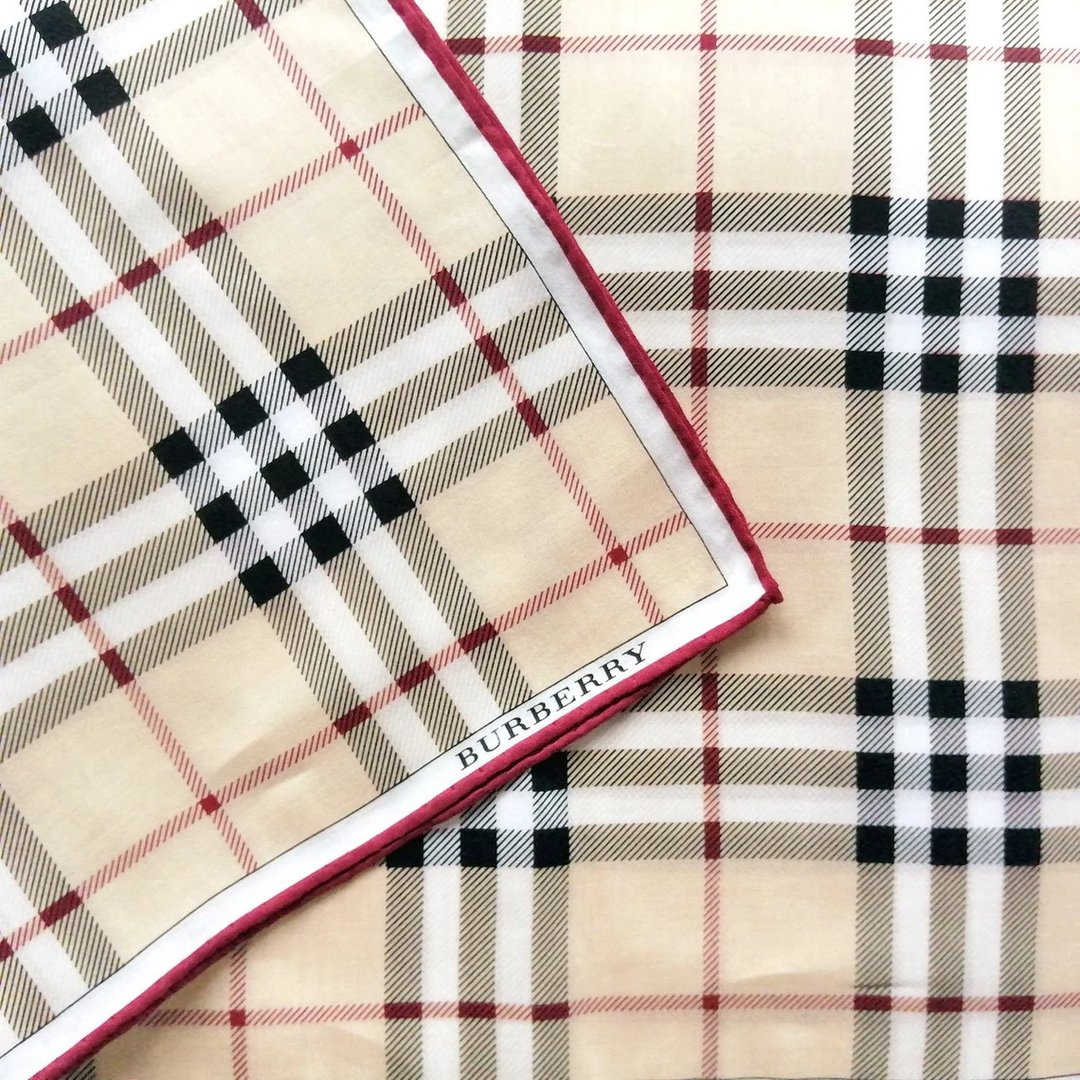 Burberry Vintage Handkerchief Check Beige 23 x 23 inches - 丝巾 - 棉 卡其色