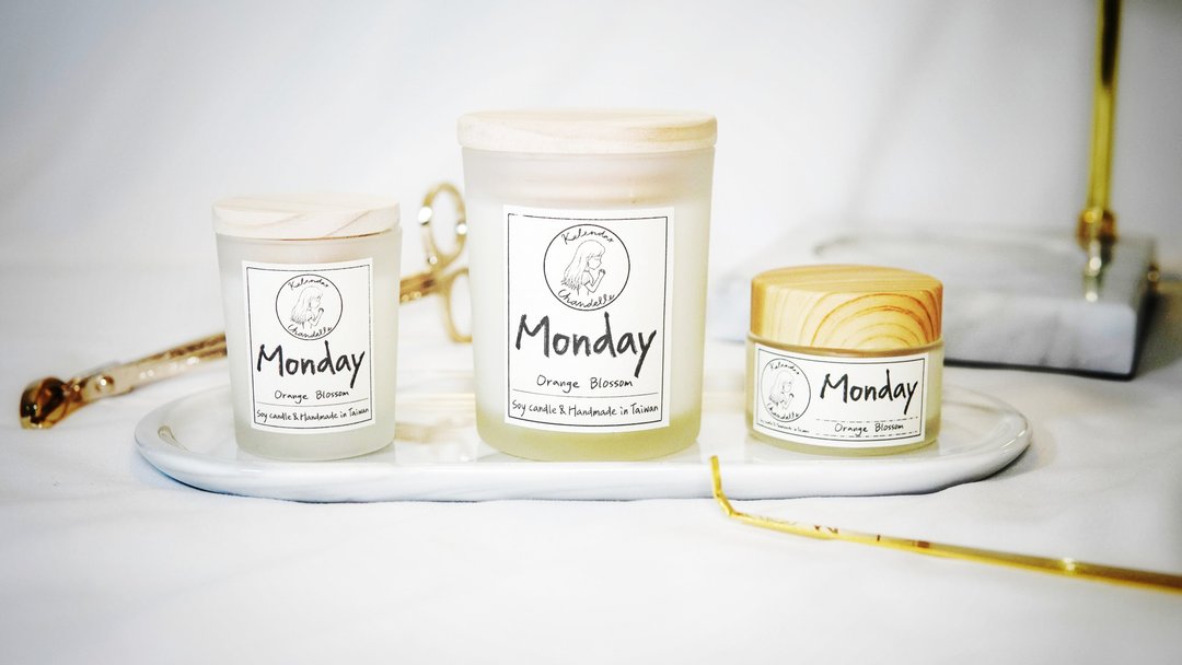 Monday Orange Blossom 橙花 香氛蜡烛 Kalendar Chandelle - 蜡烛/烛台 - 玻璃 白色