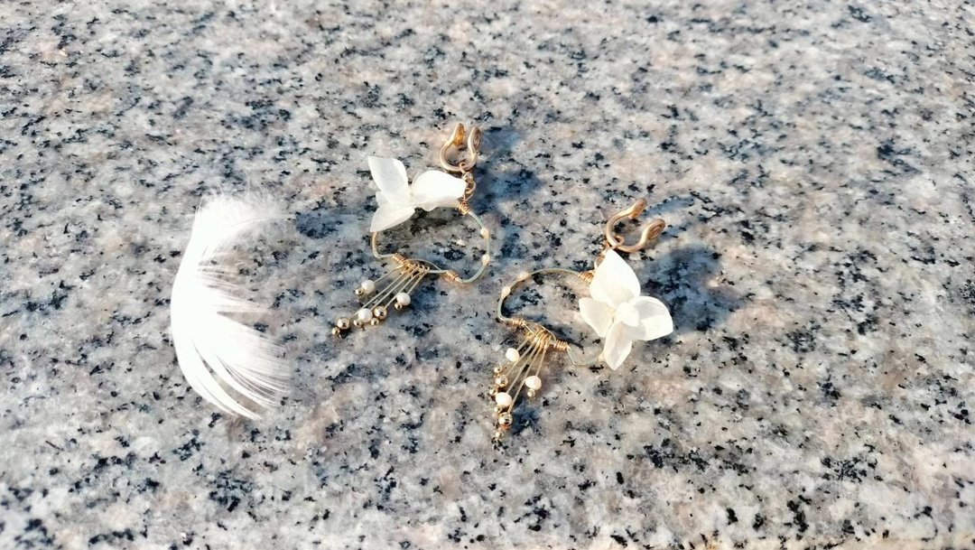 永生花水母 - 4色 - 耳环/耳夹 - 其他材质 多色