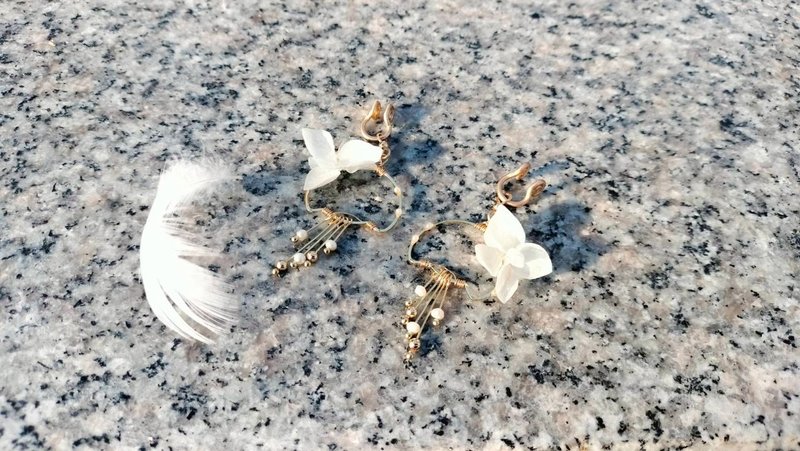 永生花水母 - 4色 - 耳环/耳夹 - 其他材质 多色