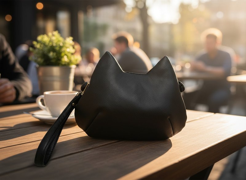 就爱猫 - 猫咪造型手拿侧背包 - 侧背包/斜挎包 - 人造皮革 