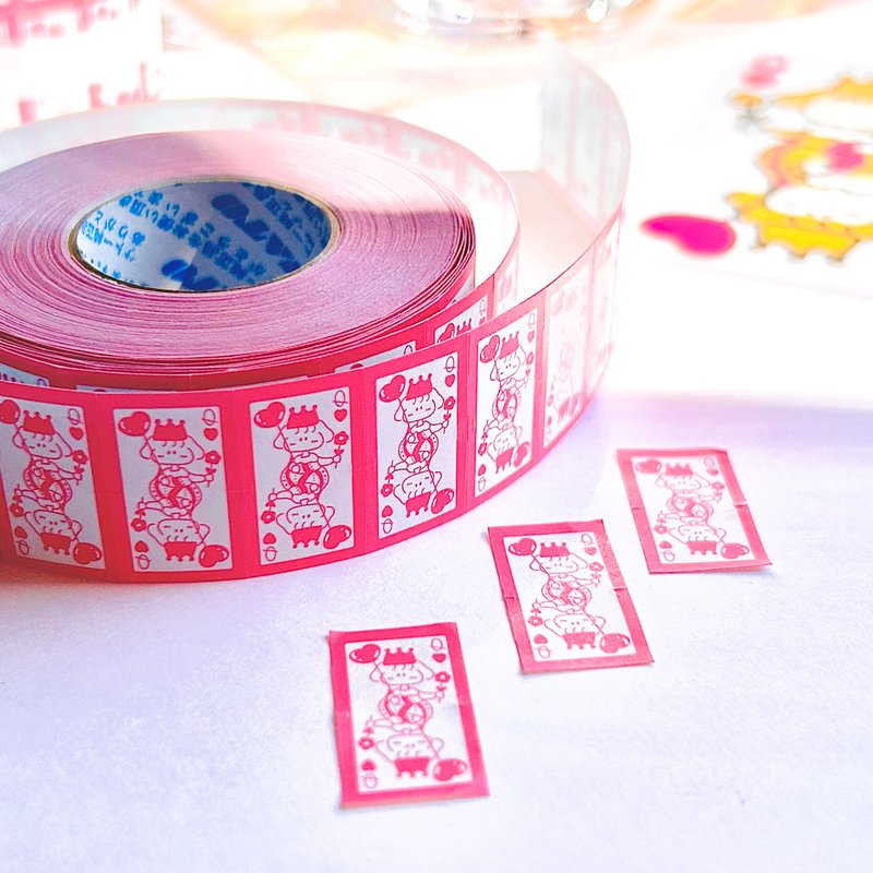 圆形标签贴纸｜扑克牌爱心款 - 贴纸 - 纸 