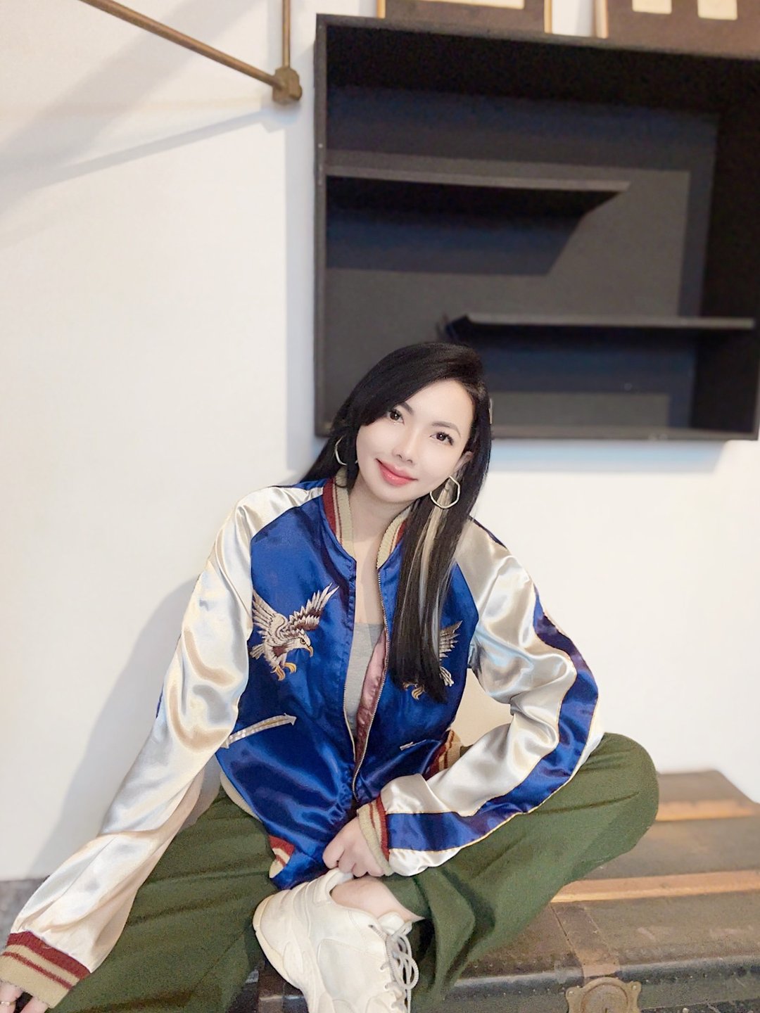 TAILOR TOYO 东洋 靛蓝x粉黑 双面穿横须贺刺绣棒球外套 - 女装休闲/机能外套 - 聚酯纤维 多色