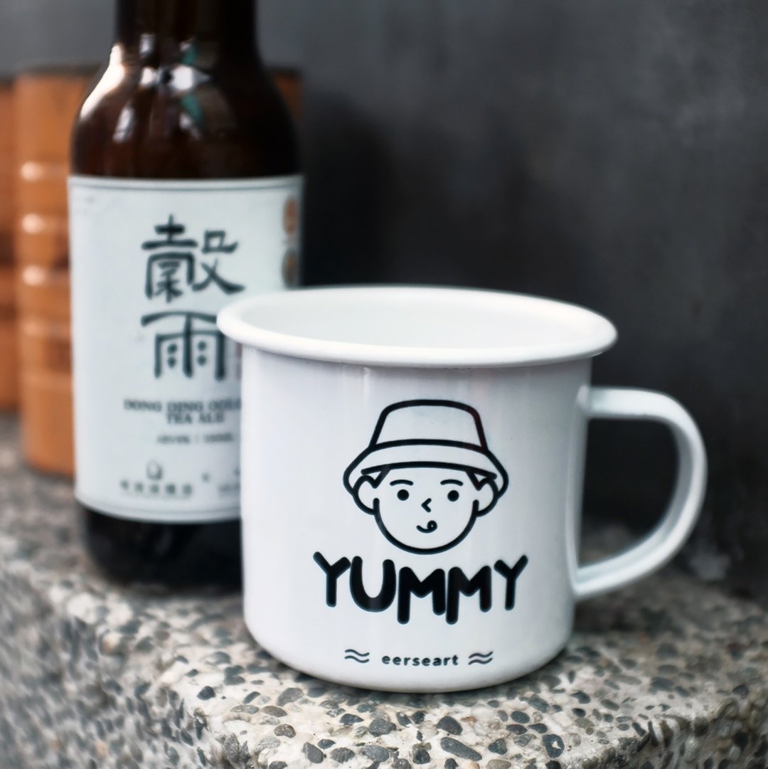 【24H出货】露营男Yummy杯 珐琅露营 - 其他杯子 - 珐琅 白色