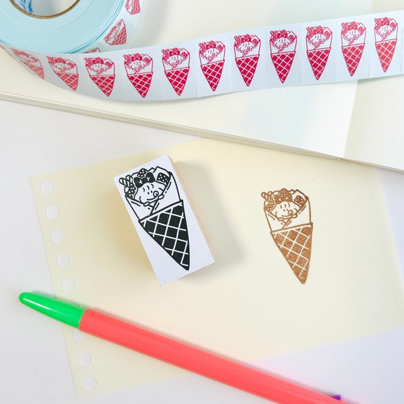 印章 变成可丽饼的小女孩 - 印章/印台 - 橡胶 