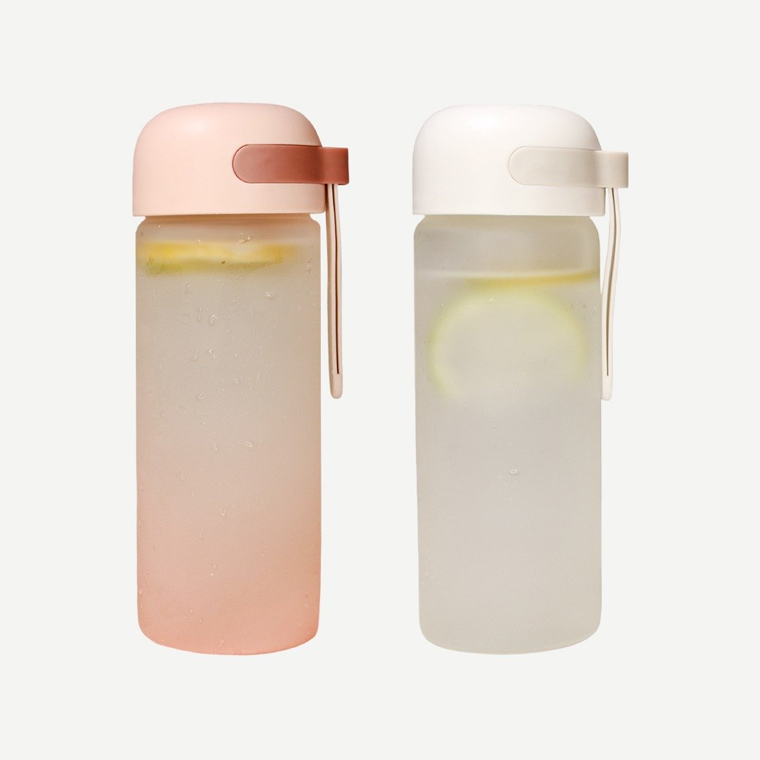 【加购商品】磨砂玻璃水瓶420ml 随身携带 补水一整天 - 水瓶/水壶 - 玻璃 