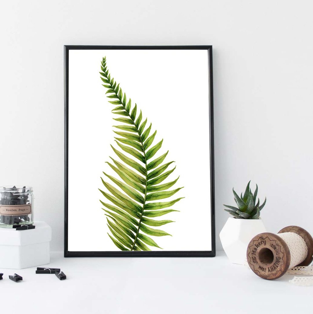 【蕨叶】限量印制画 |  手绘蕨叶羊齿植物 | 北欧绿植水彩装饰画 - 海报/装饰画/版画 - 纸 