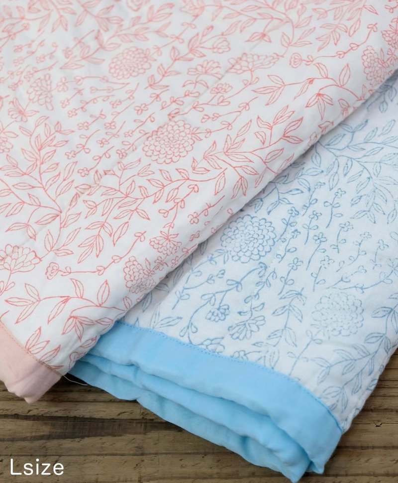 越养越有温度的手织绗缝被，蓬松棉柔的卡迪棉绗缝被 cheerful / M尺寸 - 被子/毛毯 - 棉．麻 蓝色