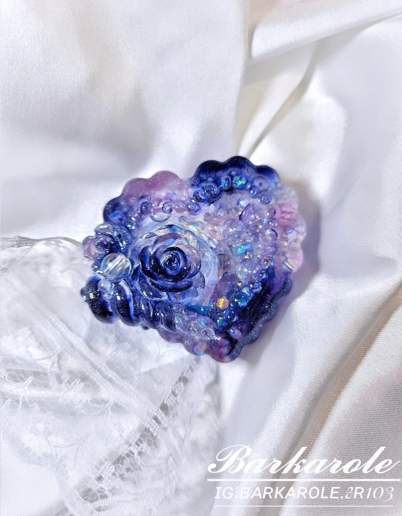 璃透蔚海系列-璃珠悠韻 手工滴膠流沙吊飾 - 吊饰 - 树脂 蓝色
