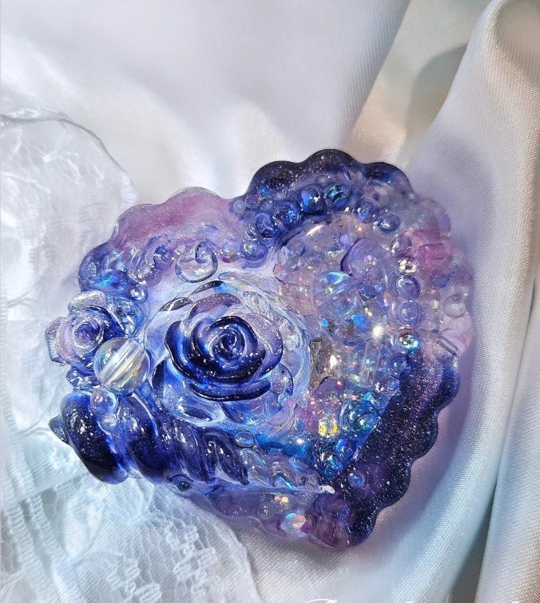 璃透蔚海系列-璃珠悠韻 手工滴膠流沙吊飾 - 吊饰 - 树脂 蓝色