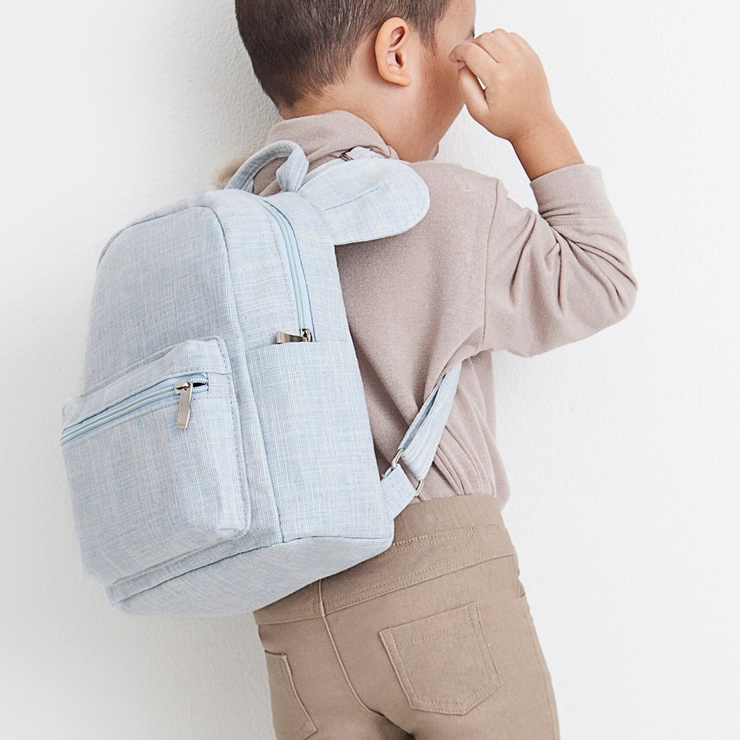 Kids Buddy Bear Backpack - 背包/袋子 - 棉 蓝色