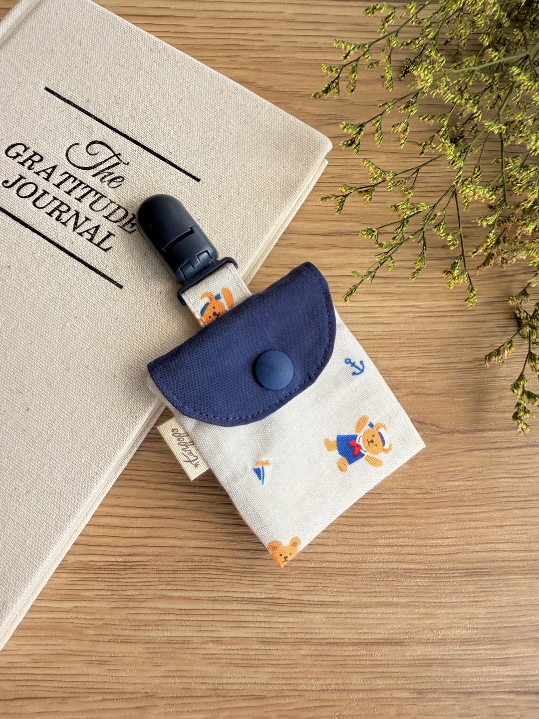 Tanpopo 手作宝宝小物 | 航海小熊系列平安符袋 - 平安符/符袋 - 棉 灰色