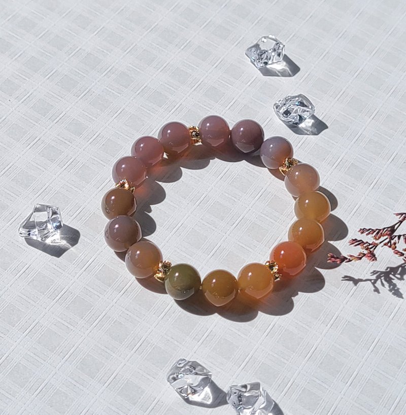 圣诞礼盒 阿拉善玛瑙 || 辟邪防小人 招财 舒压助眠 水晶手链 - 手链/手环 - 水晶 多色