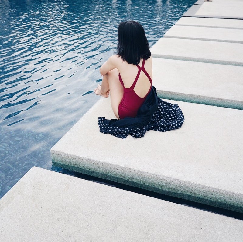 swimwear - collection "donut" / red garnet / size m - 女装泳衣/比基尼 - 其他材质 