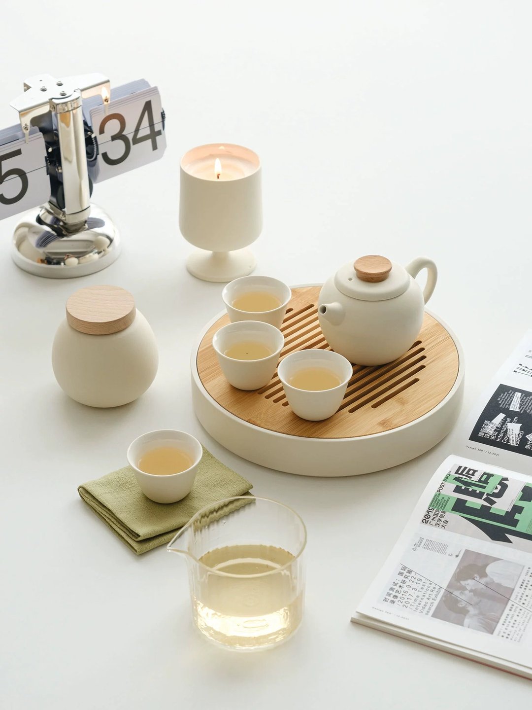 闻说|奶油色/MAROYAKA泡茶套装 - 茶具/茶杯 - 陶 白色