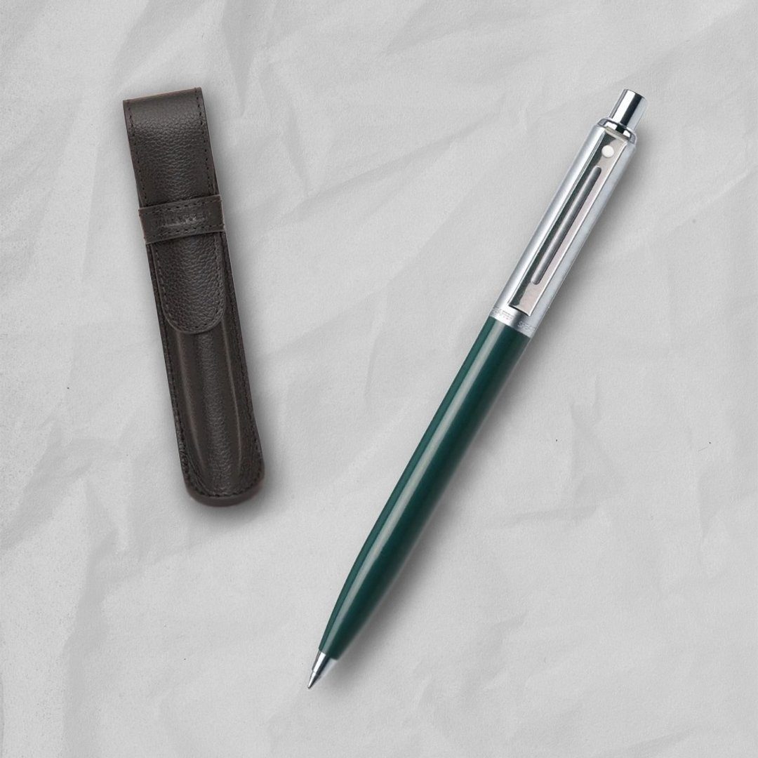 SHEAFFER Sentinel 系列哨兵原子笔绿 + 皮革笔袋/手机磁性卡夹礼盒 - 圆珠笔/中性笔 - 其他金属 绿色