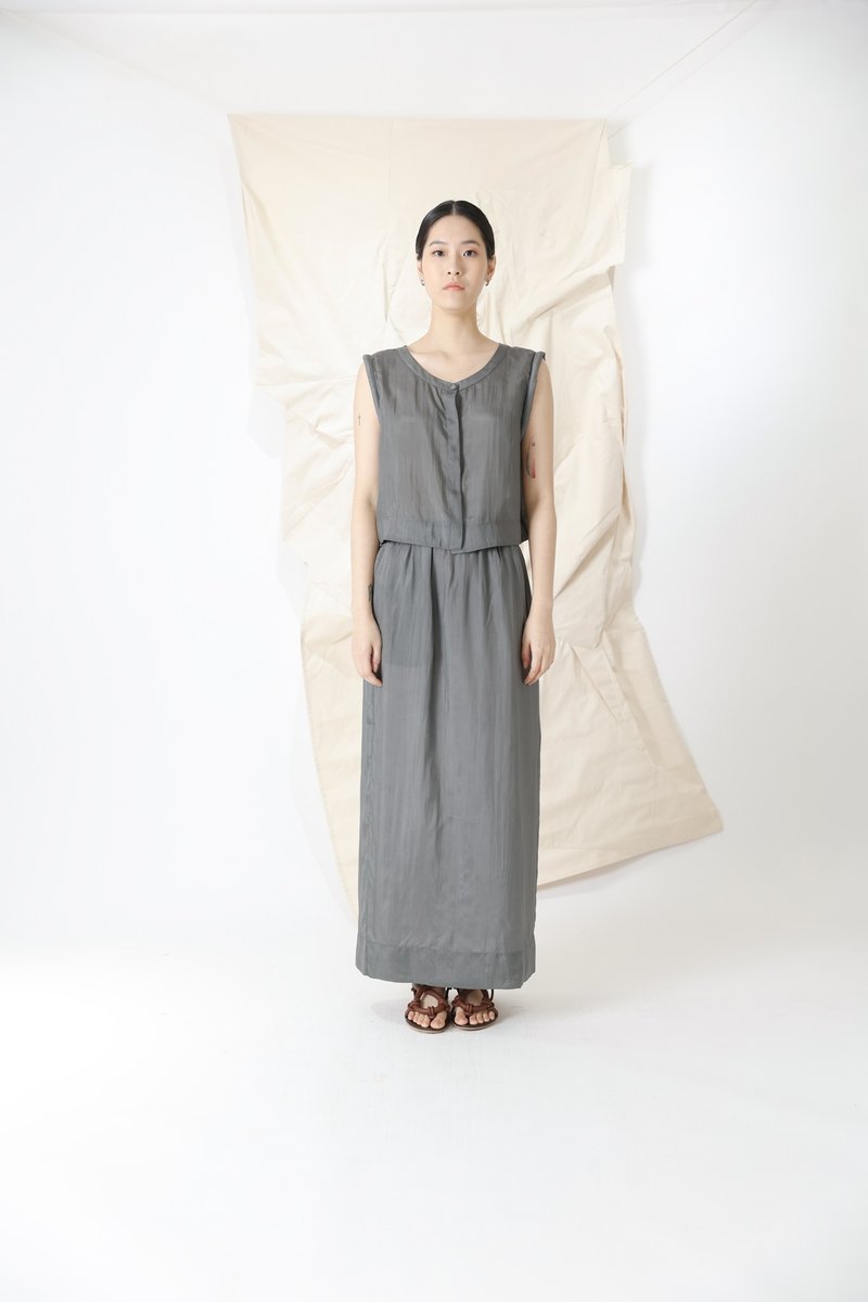 后衩充棉直筒裙 - 裙子 - 丝．绢 