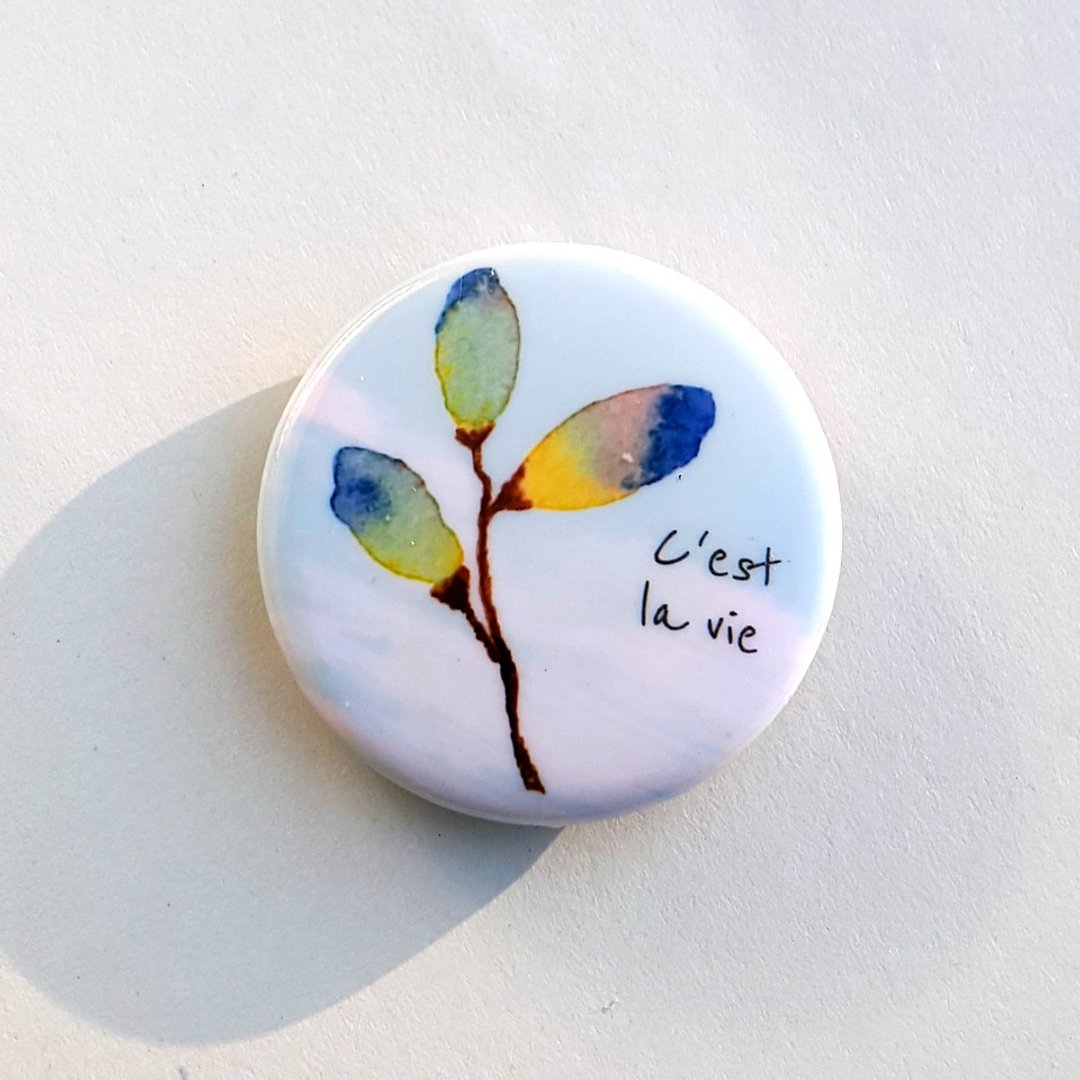 cest la vie 收获 胸章别针 - 徽章/别针 - 塑料 蓝色