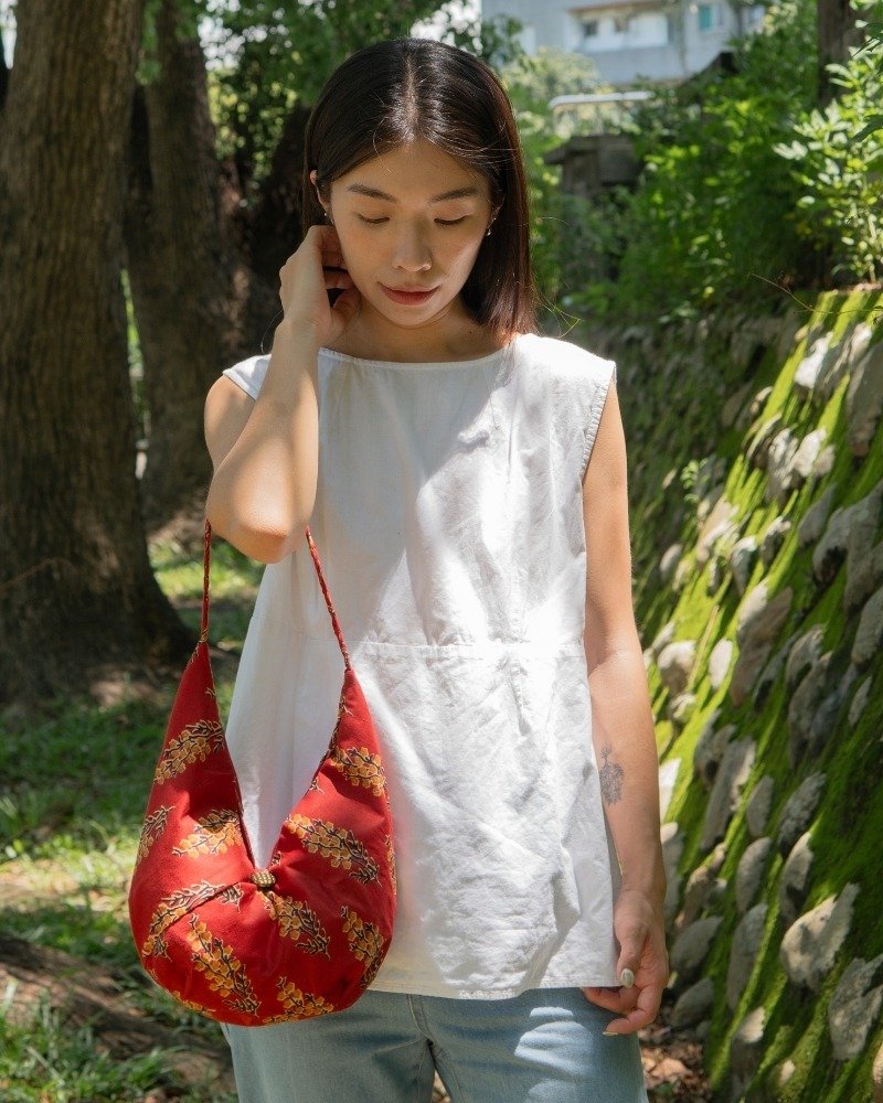 印度盖染工艺 蝴蝶编织包 － 金鱼草红 - 手提包/手提袋 - 棉．麻 多色