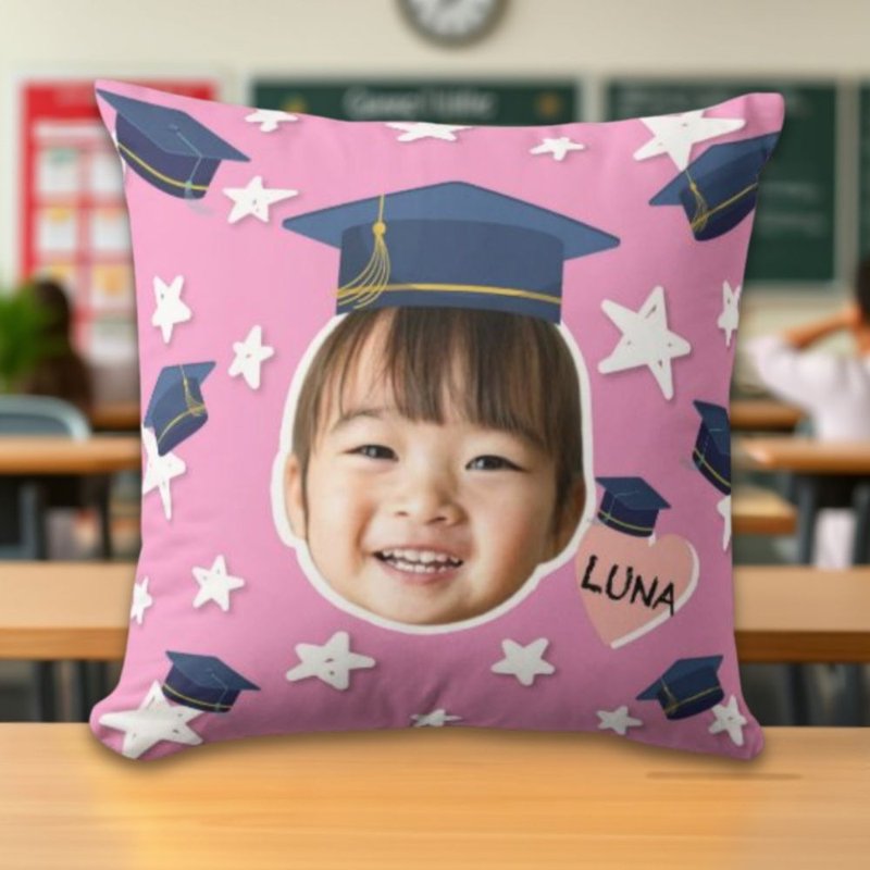 【毕业季 礼物定制】定制化抱枕 幼儿园送全班小学同学礼物 女孩 - 枕头/抱枕 - 聚酯纤维 粉红色
