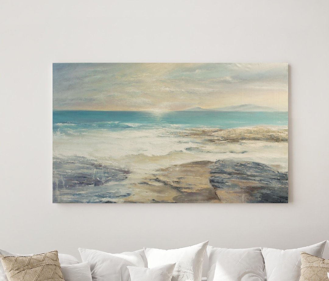 油画大海 |海景 |蓝色海景 |绘画海岸 |海滨 - 墙贴/壁贴 - 棉 蓝色