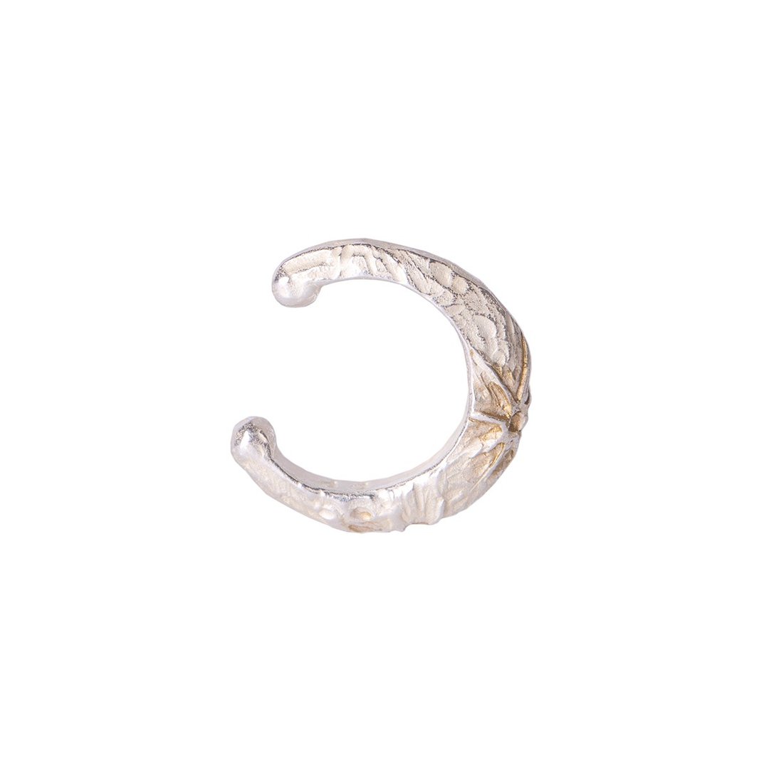 塞勒涅月亮黄铜耳骨夹 Selene EC010 - 耳环/耳夹 - 其他金属 银色