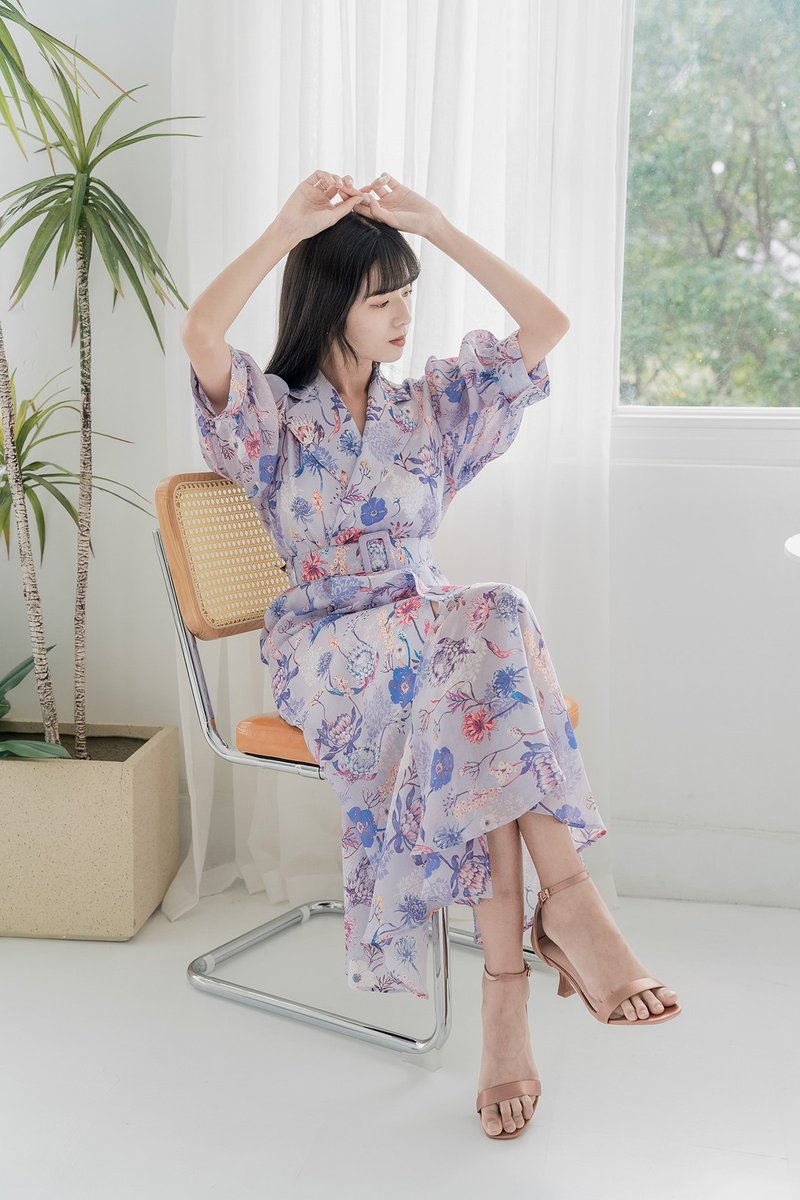 【波丽印花】爱丽儿 美人鱼尾 长裙 长洋装 皇后紫 大尺码 - 洋装/连衣裙 - 其他材质 紫色