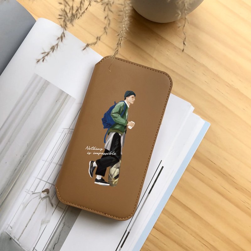 iPhone 11/11max/SE2/12/12mini 美式街头潮流掀盖皮革手机壳 - 手机壳/手机套 - 塑料 咖啡色