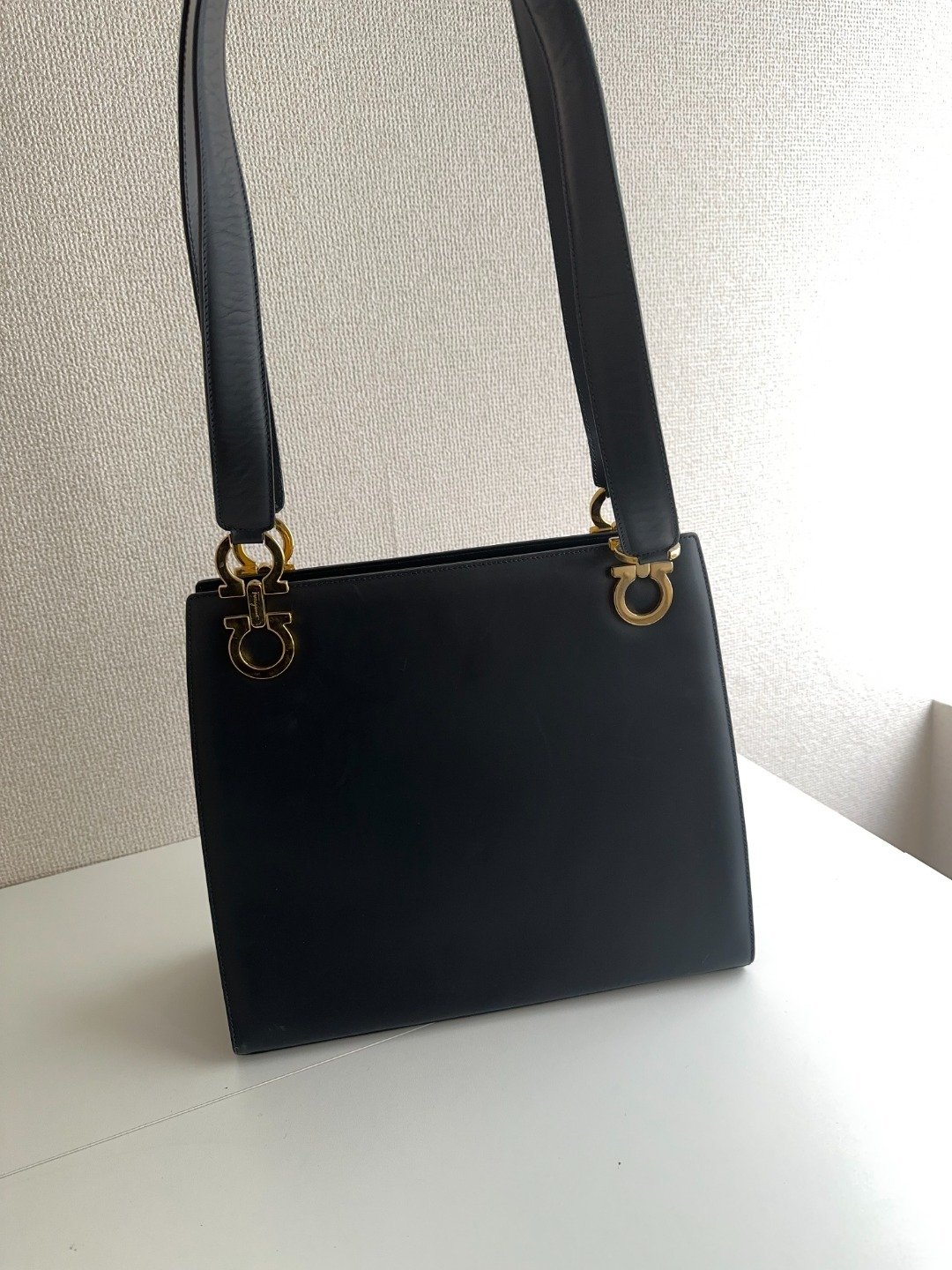 中古包 Ferragamo菲拉格慕 Gancini 斜背包 - 手提包/手提袋 - 真皮 黑色